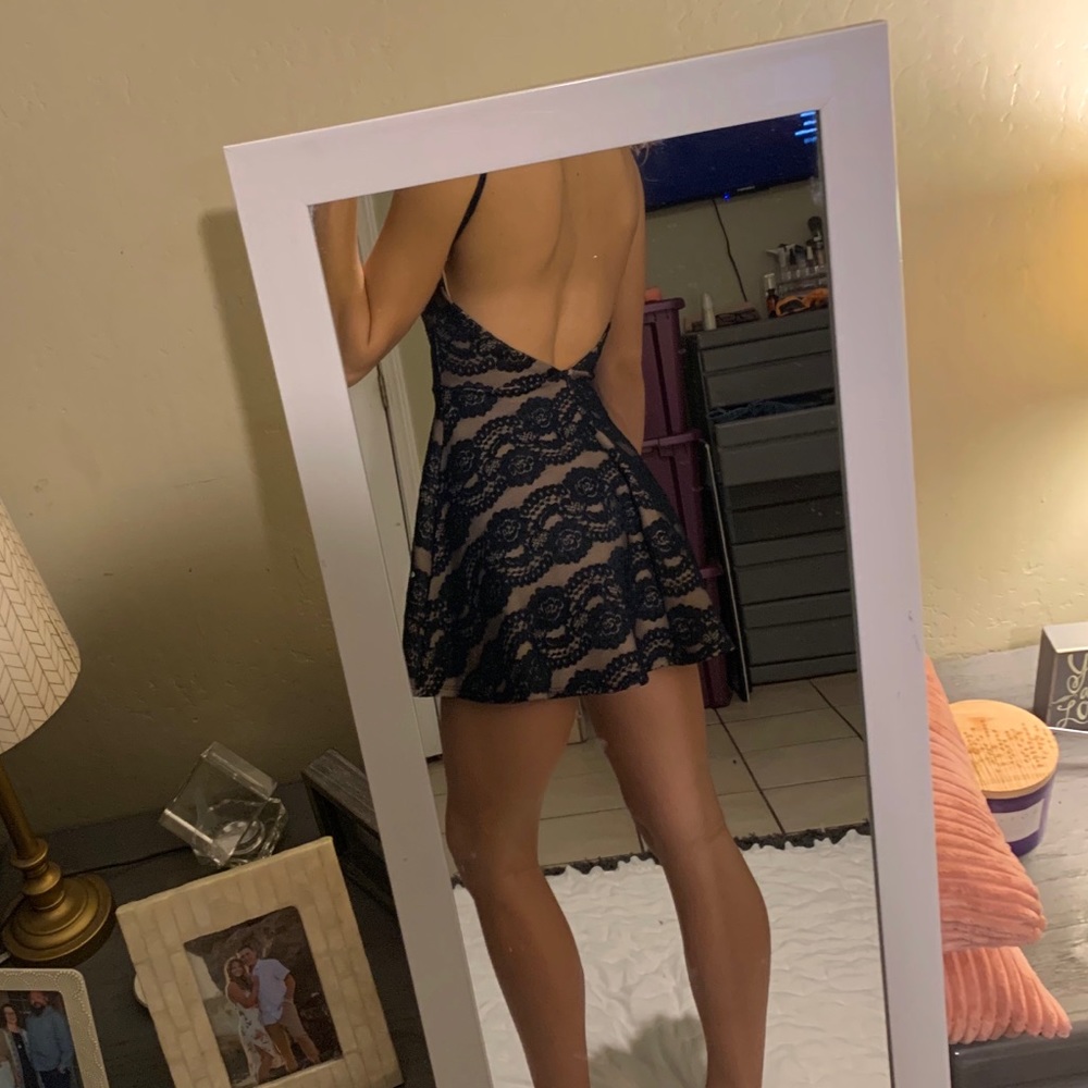Navy lace dress